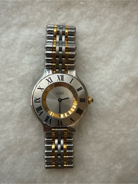 Cartier Accessories - Cartier Two-Tone Silver and Gold Roman Numeral Women's Watch 1330